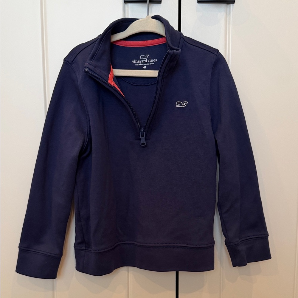 EUC Vineyard Vines Navy Blue Quarter-Zip Sweatshirt